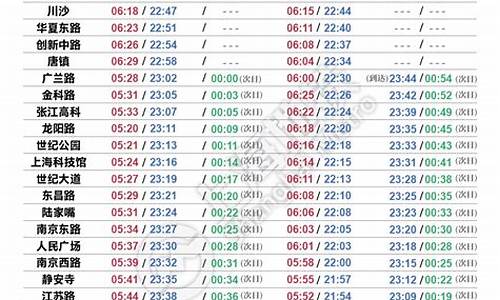 上海2号线地铁时刻表_上海2号线地铁时刻表查询结果